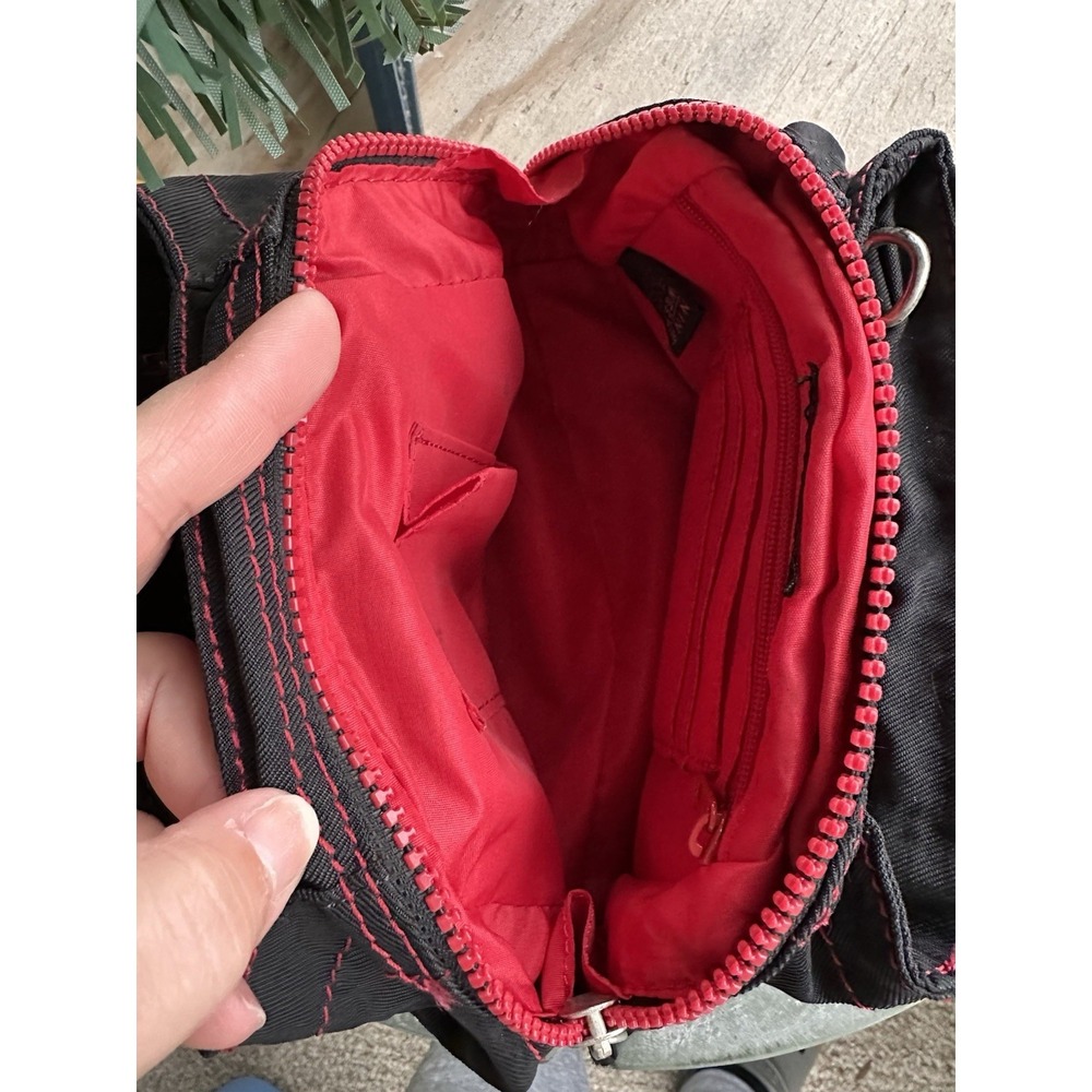 Vintage Nine West Y2K Black Red Handbag Small Purse Zip - Picture 10 of 16
